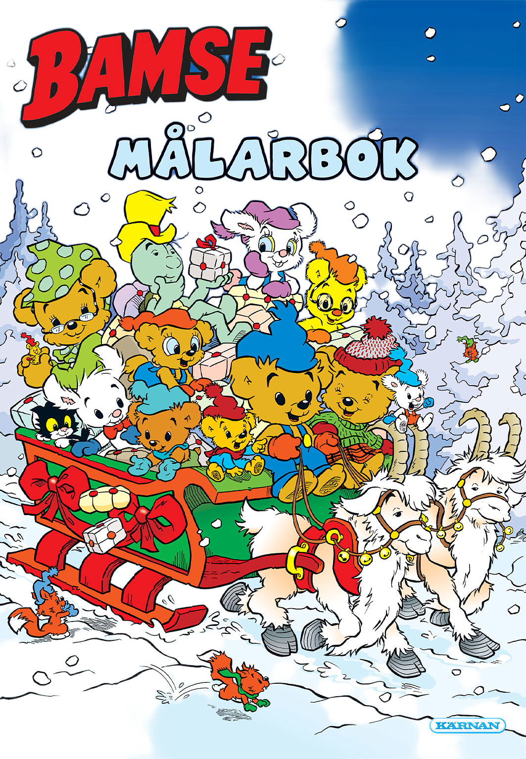 MÅLARBOK BAMSE - Jul på kullarna., från KÄRNAN.