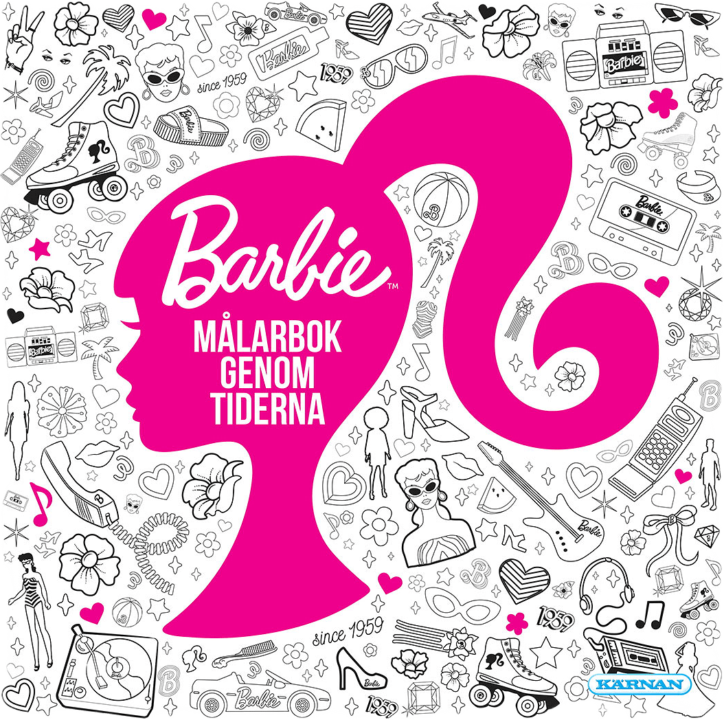 MÅLARBOK BARBIE GENOM TIDERNA, från KÄRNAN.