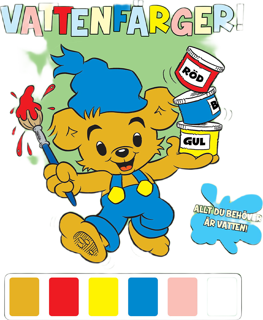 MIN FÖRSTA MÅLARBOK BAMSE MED VATTENFÄRGER, från KÄRNAN.