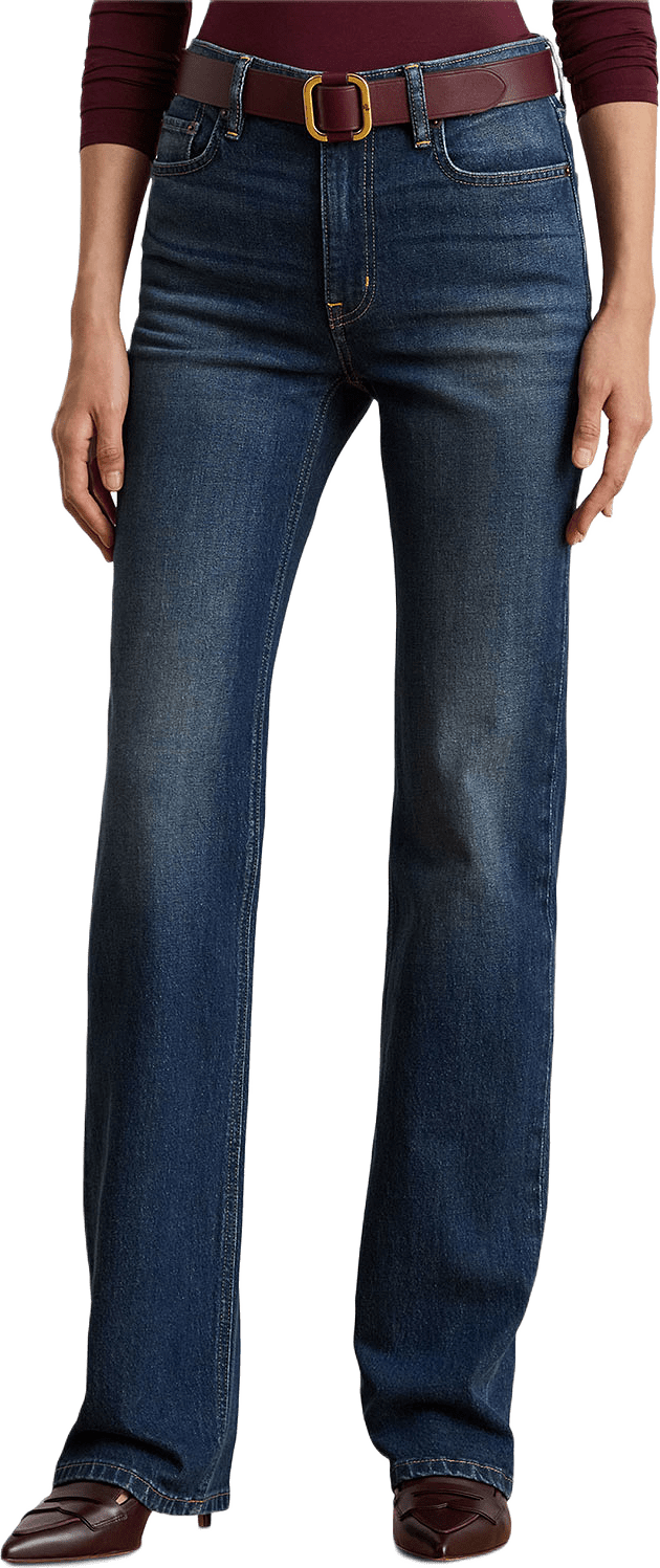 High-Rise Straight Jean, från Lauren Ralph Lauren, i färgen Marina Wash.