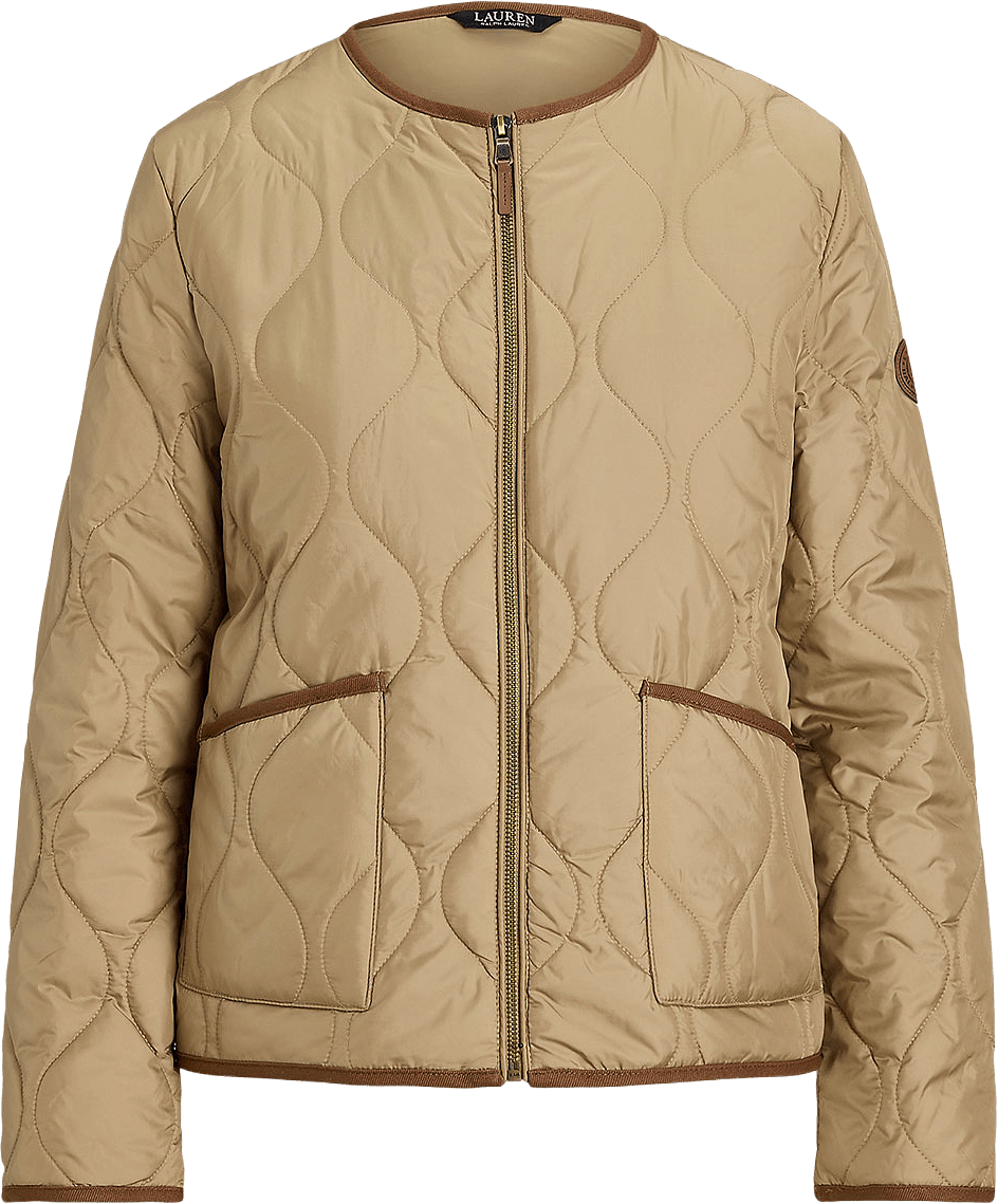 Twill-Trim Onion-Quilted Jacket, från Lauren Ralph Lauren, i färgen Birch Tan.