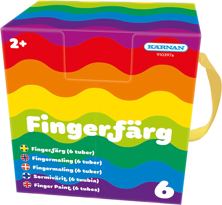 Fingerfärg 6 st färger, från KÄRNAN.