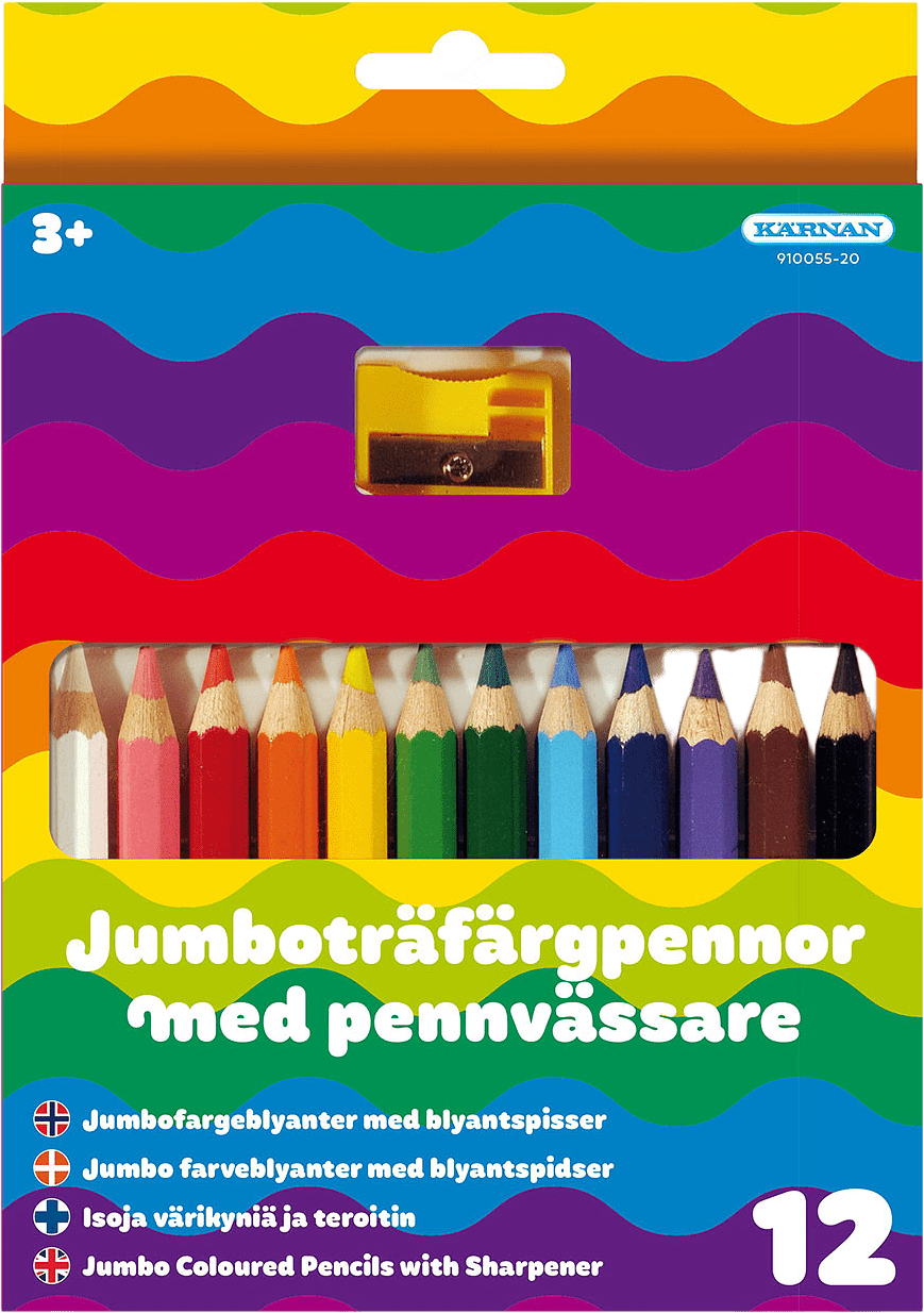 Träpennor halvjumbo 12 st, från KÄRNAN.