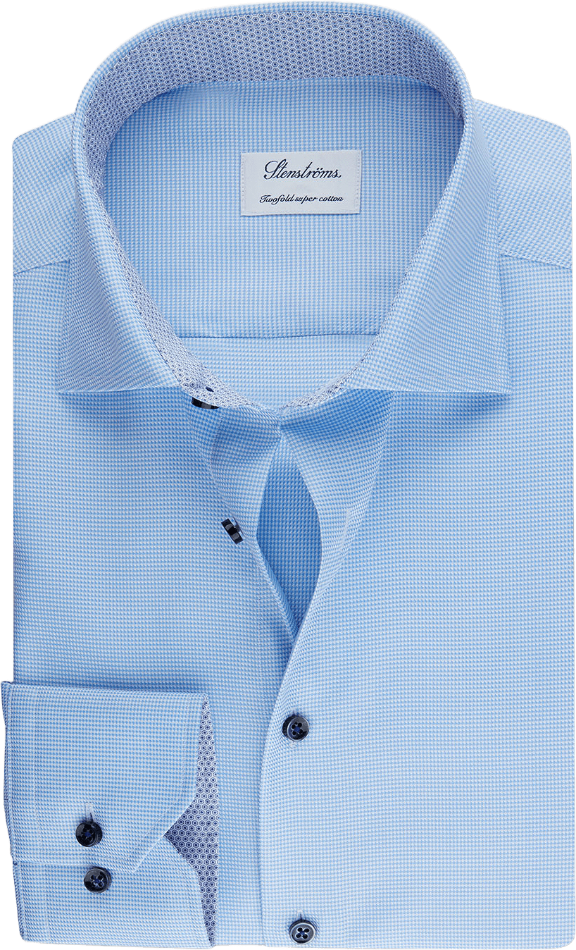 Kontrast Twillskjorta, XL-Ärmar, från Stenströms, i färgen Light Blue.