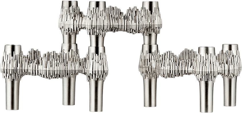 Candle holder Quist 3-p, från STOFF Nagel, i färgen Brushed Chrome.