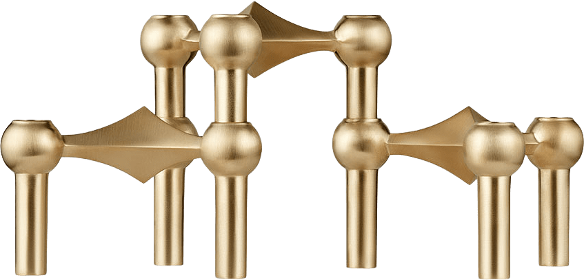 Candle holder Nagel brushed brass 3-p, från STOFF Nagel, i färgen Brushed Brass.