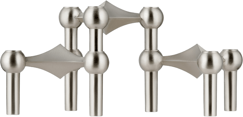 Candle holder Nagel brushed chrome 3-p, från STOFF Nagel, i färgen Brushed Chrome.