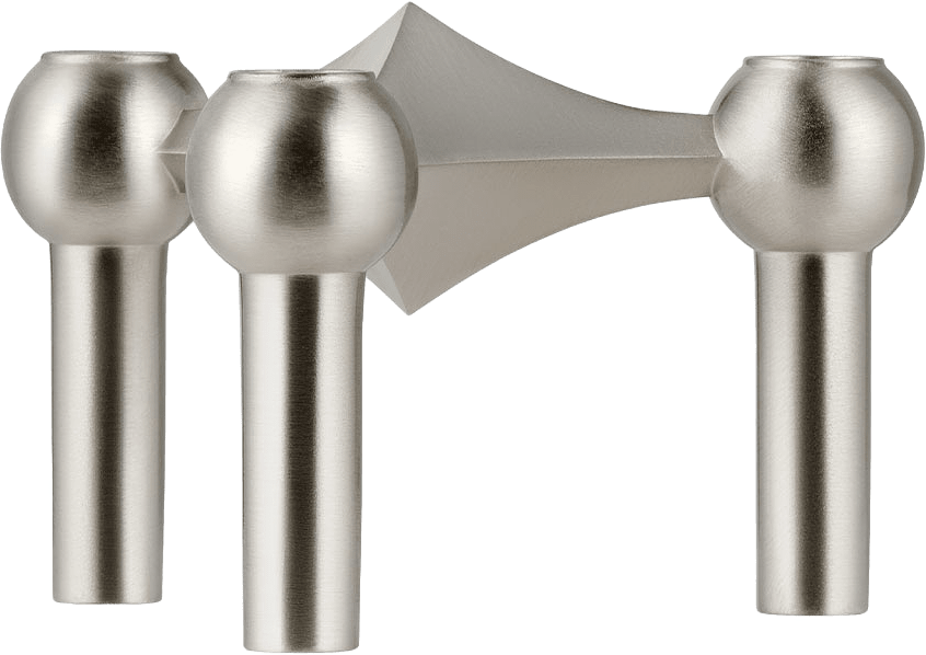 Candle holder Nagel brushed chrome, från STOFF Nagel, i färgen Brushed Chrome.