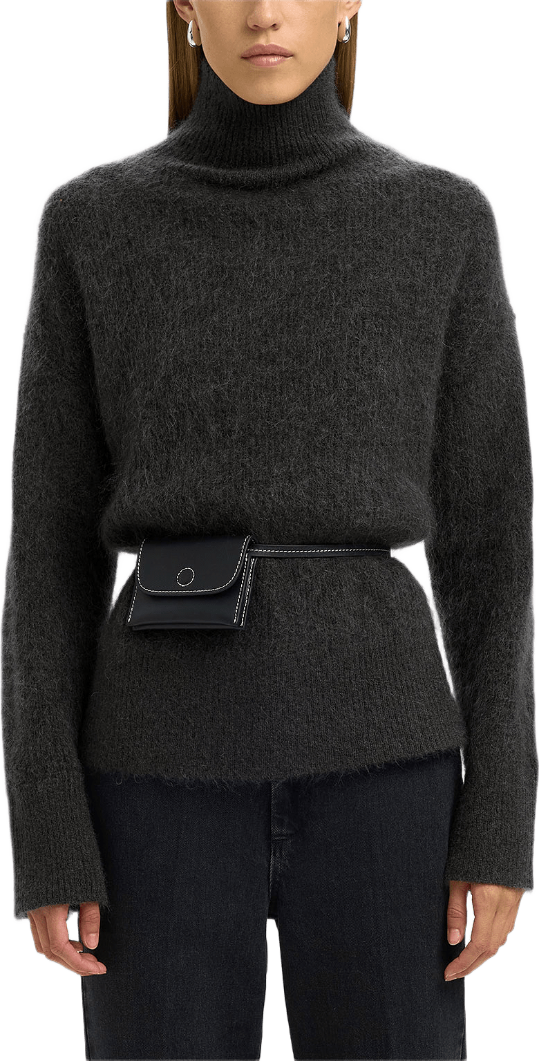 SLFMIRA Mohair Pullover, från Selected Femme, i färgen Asphalt Black Core.