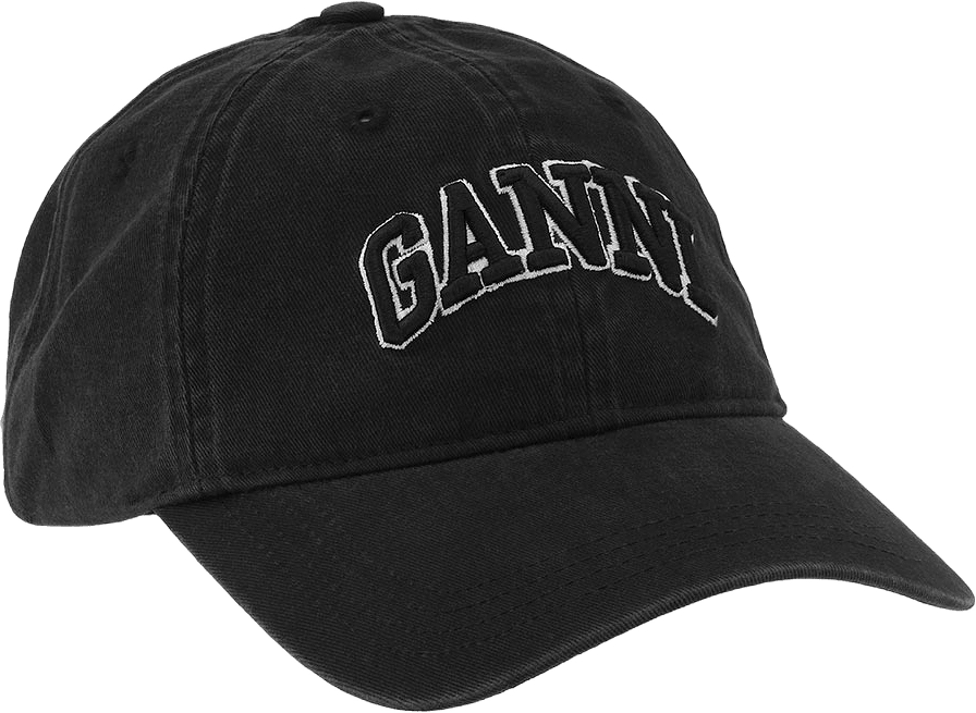 Washed Cotton Canvas Cap, från GANNI, i färgen Black.