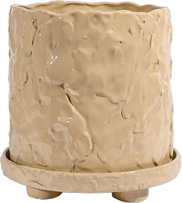 Kruka Muddy L, från Byon, i färgen Beige.
