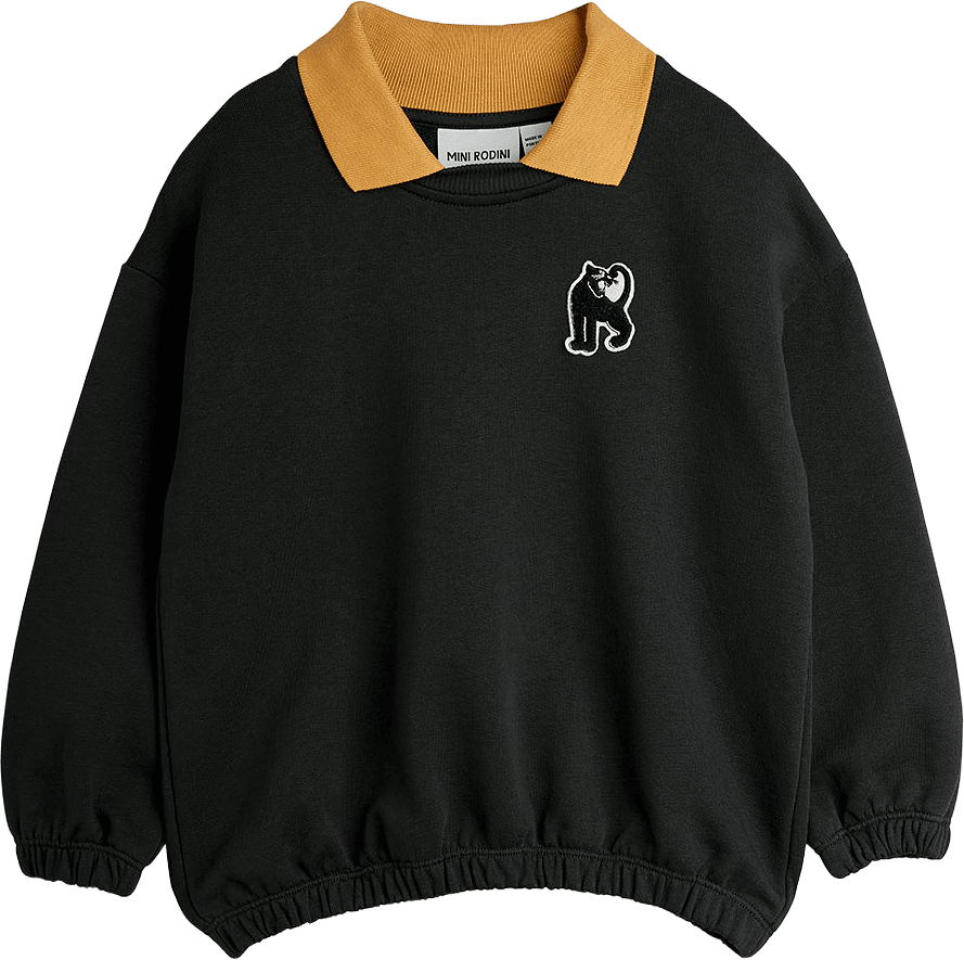 Panther patch collar sweatshirt, från Mini Rodini, i färgen Black.