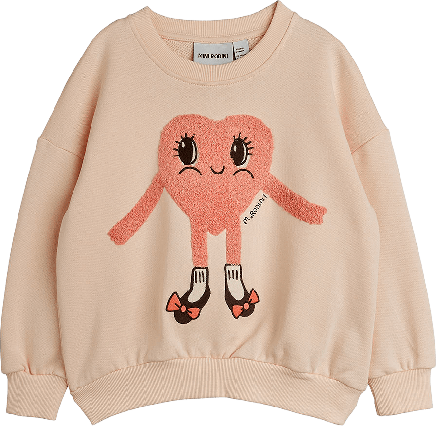 Heart in shoes chenille sweatshirt, från Mini Rodini, i färgen Pink.