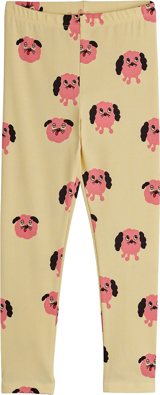 Doggies aop leggings, från Mini Rodini, i färgen Yellow.