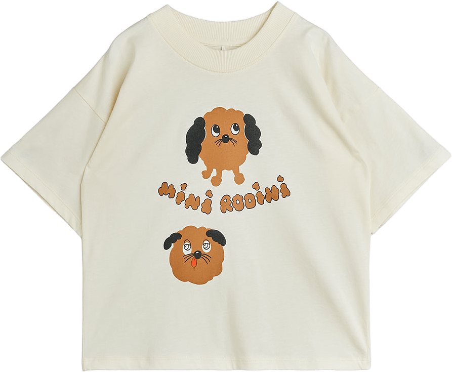Doggies sp ss tee, från Mini Rodini, i färgen Off-white.