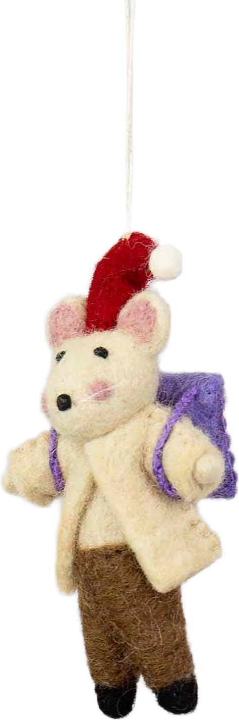 THE BACKPACKING MOUSE Julhänge, från A World of Craft, i färgen Vit.