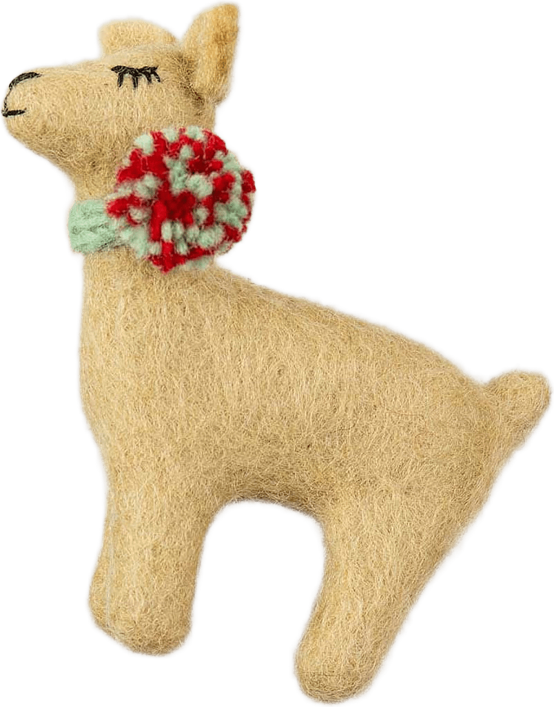 DEER WITH POMPOM Julhänge, från A World of Craft, i färgen Beige.