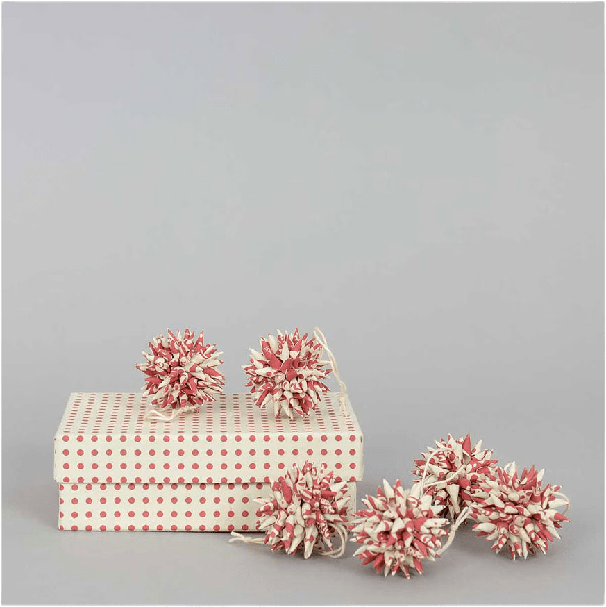 KOTTE MINI Julhänge 6-pack, rosa/vit, från A World of Craft, i färgen Rosa/Vit.