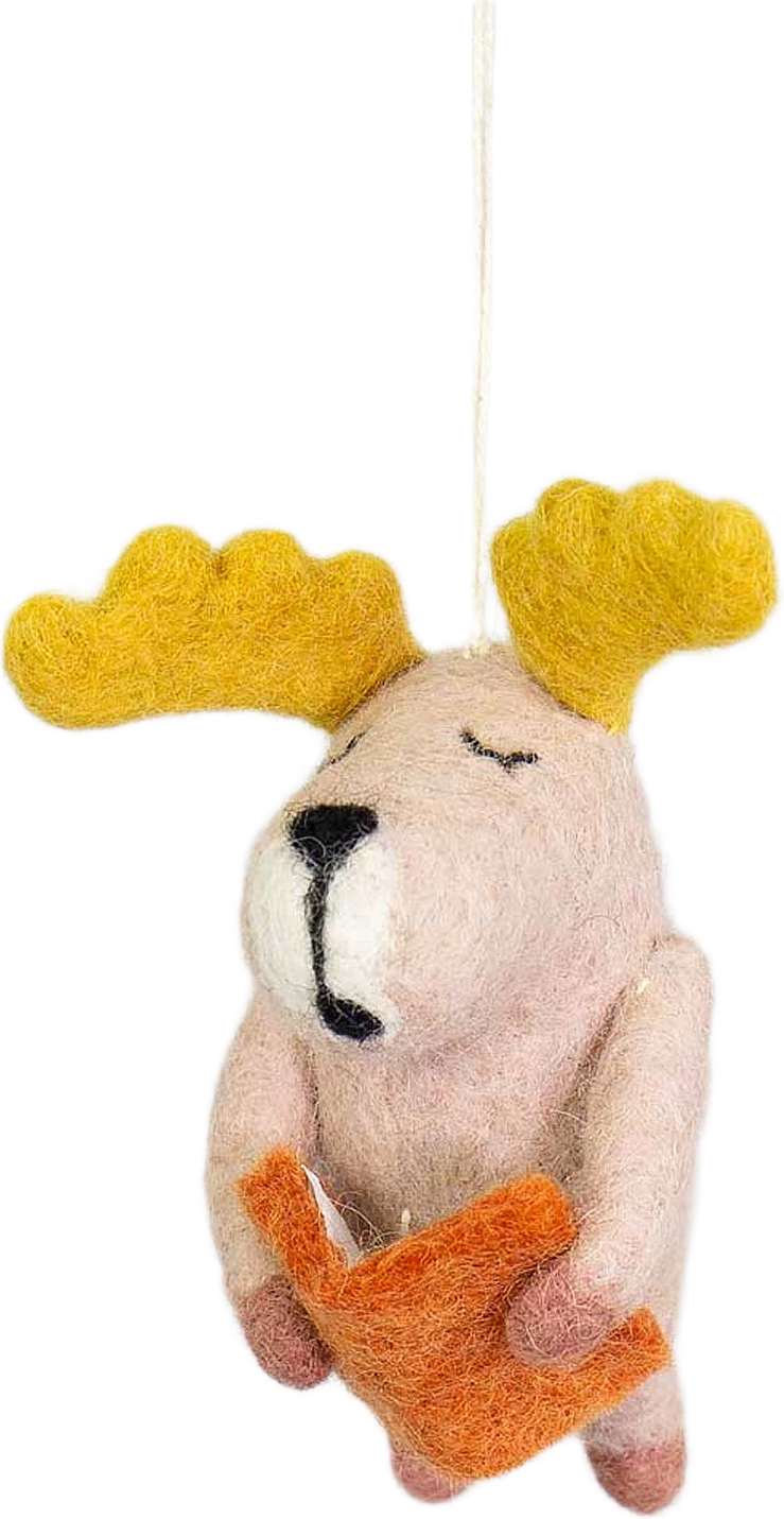 READING MOOSE Julhänge, från A World of Craft, i färgen Rosa.