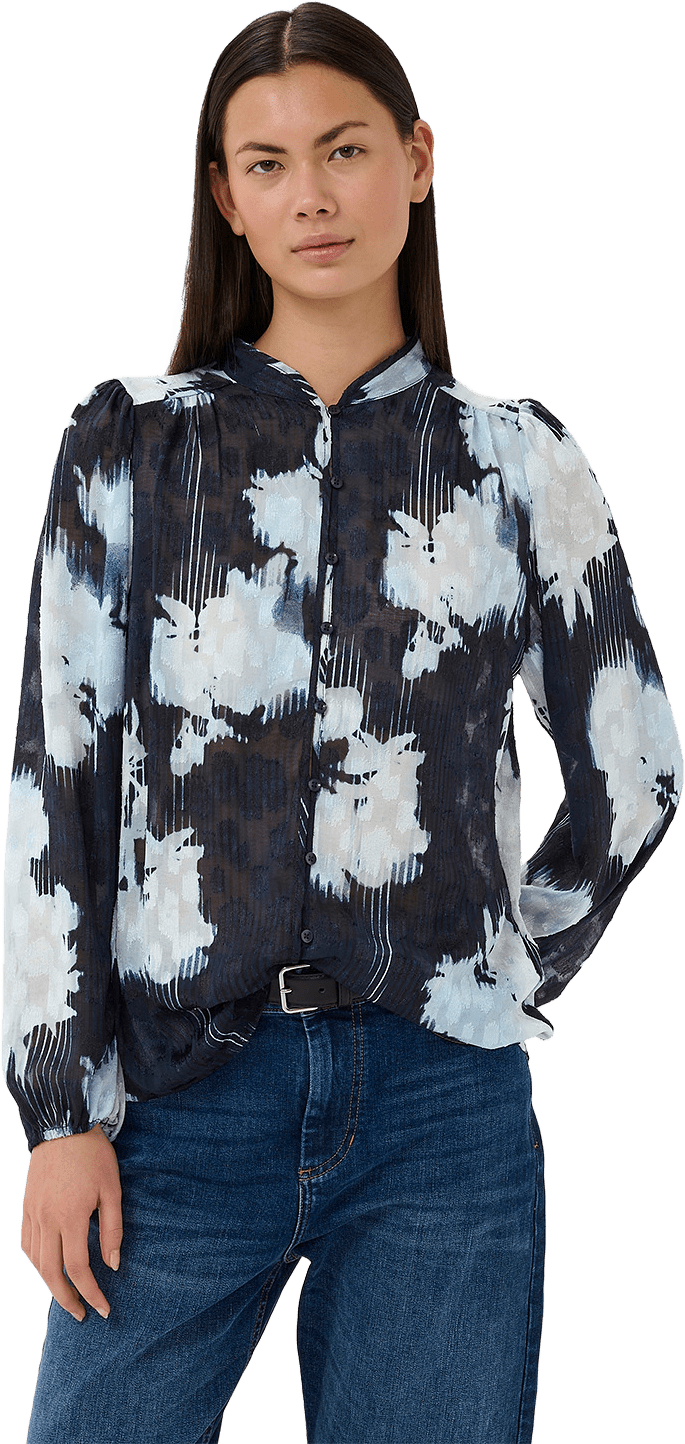 CielleIW Shirt, från Inwear, i färgen Blue Illuminating Florals.