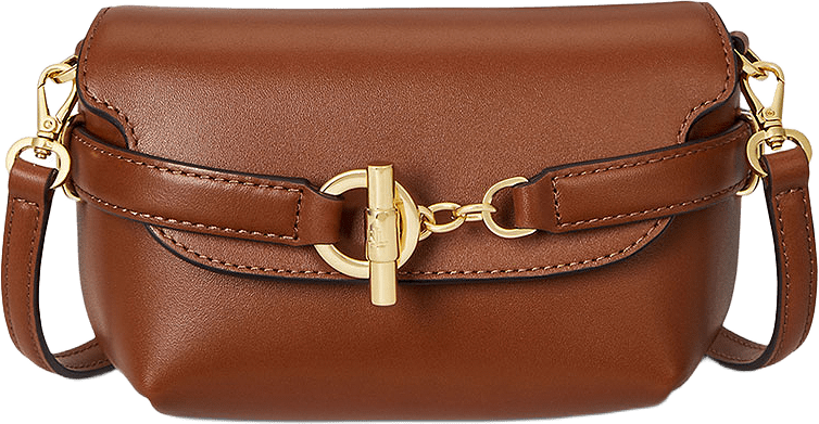 Leather Small Blaike Crossbody Bag, från Lauren Ralph Lauren, i färgen Lauren Tan.
