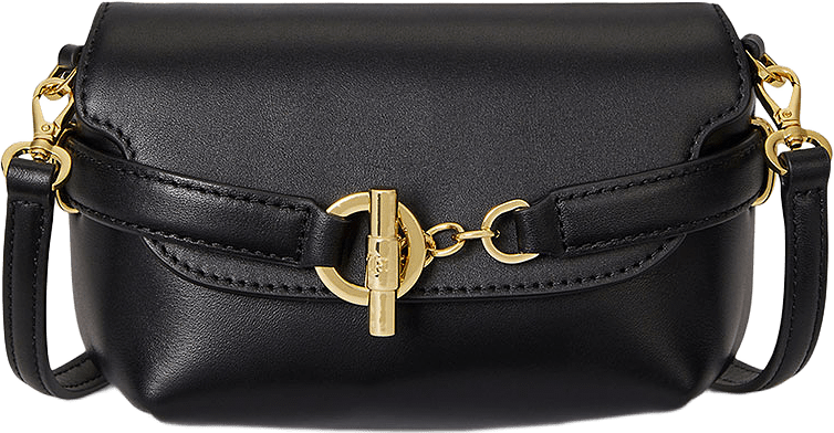 Leather Small Blaike Crossbody Bag, från Lauren Ralph Lauren, i färgen Black.