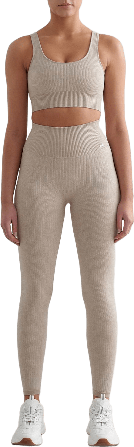 Ribbed Seamless Tights, från aim'n, i färgen Beige.
