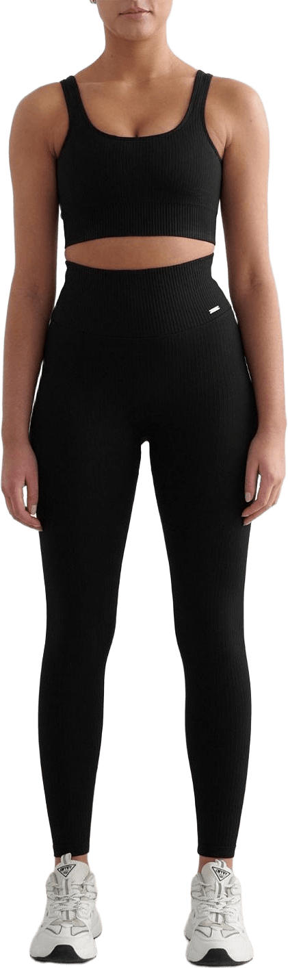Ribbed Seamless Tights, från aim'n, i färgen Black.