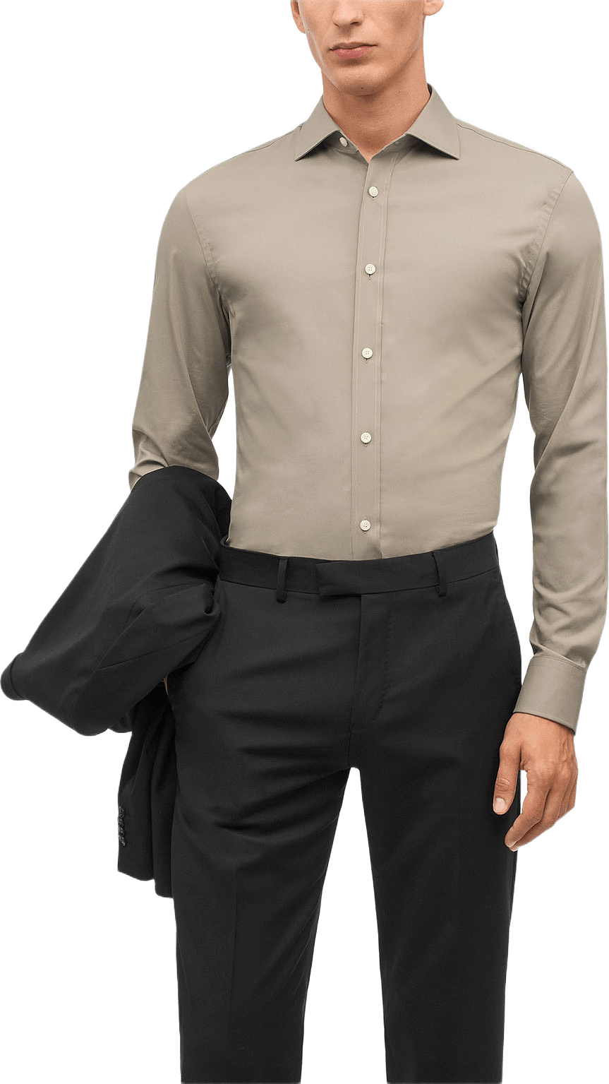 Adley C Skjorta I Bomullsblandning, från Tiger of Sweden, i färgen Dirt Tape.