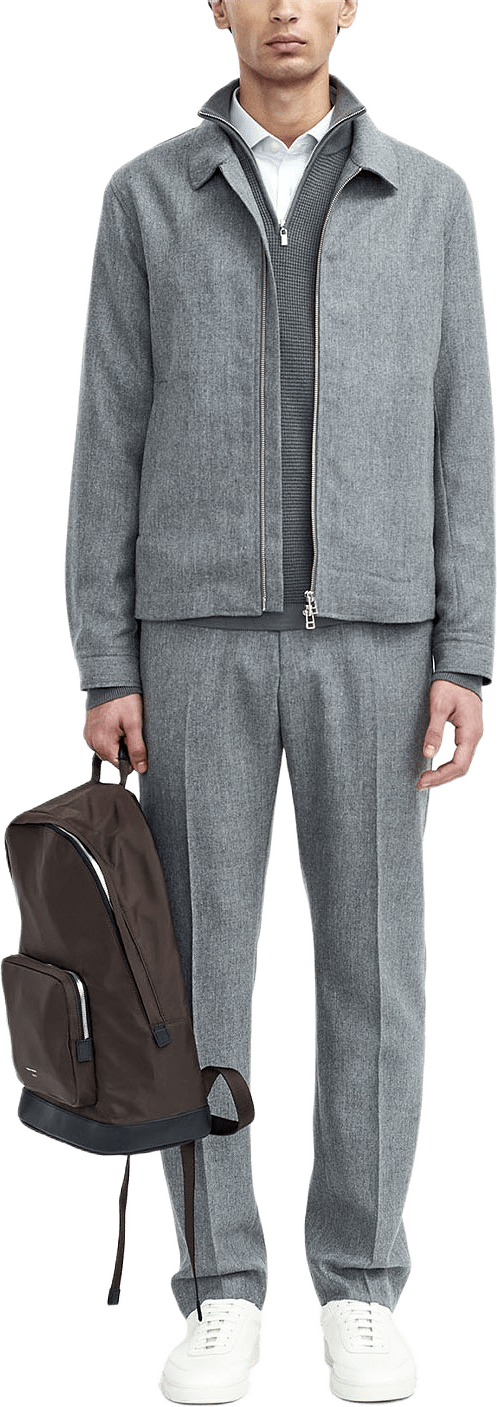 Barnaby Skjortjacka Med Dragkedja, från Tiger of Sweden, i färgen Grey Melange.