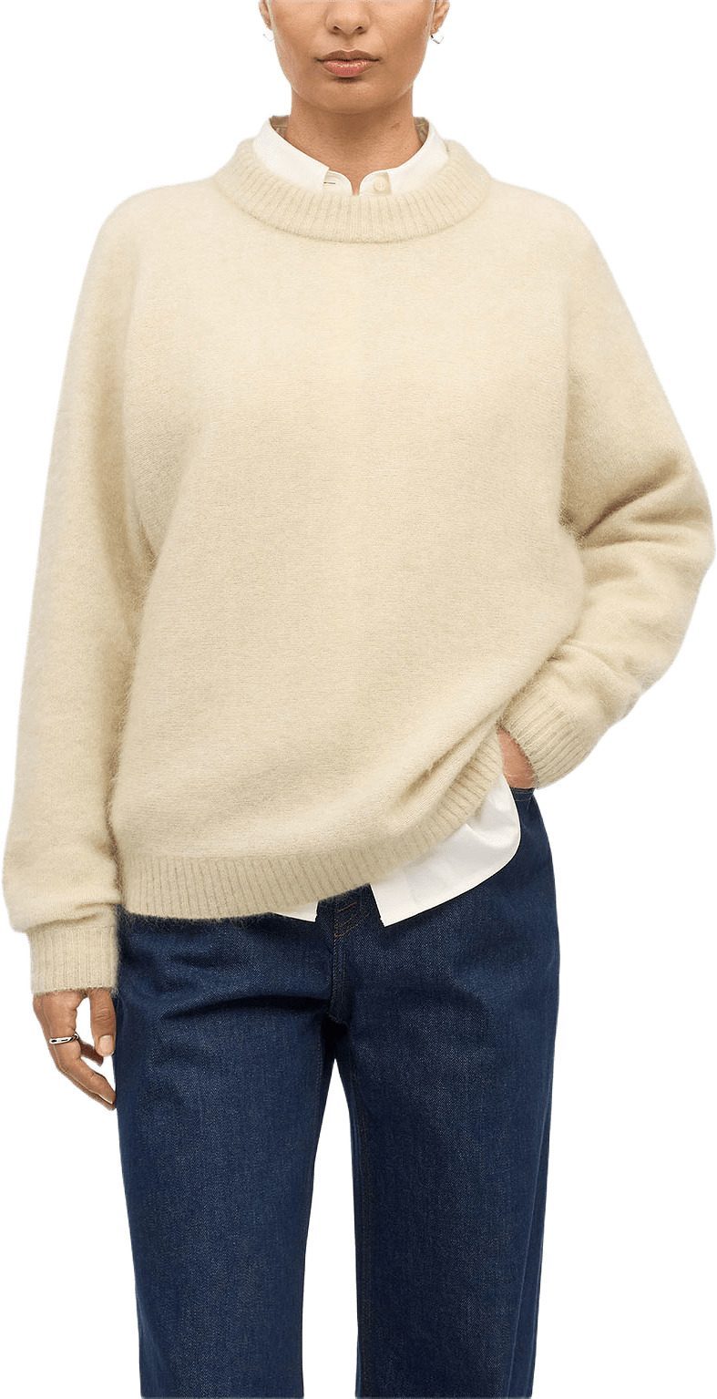 Gwynn RWS Pullover i Mohair Merino, från Tiger of Sweden, i färgen Oyster Gray.