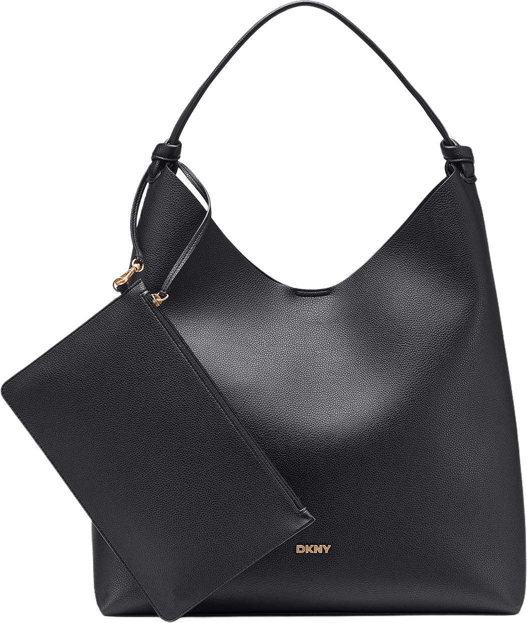 Handbag PAULA HOBO, från DKNY, i färgen Blk/Gold.