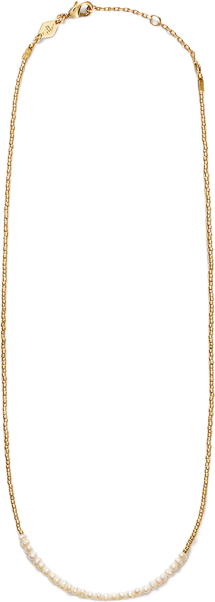 Slim Pearly Necklace, från Anni Lu, i färgen Gold.