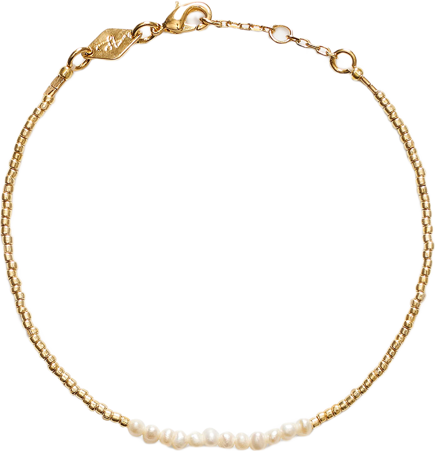 Slim Pearly Bracelet, från Anni Lu, i färgen Gold.
