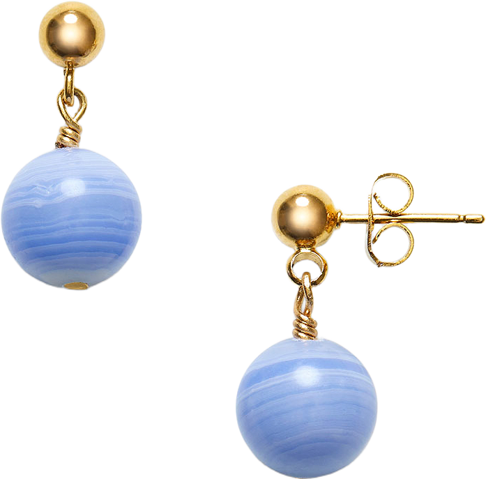 Float Earrings, från Anni Lu, i färgen Blue Lace Agate.