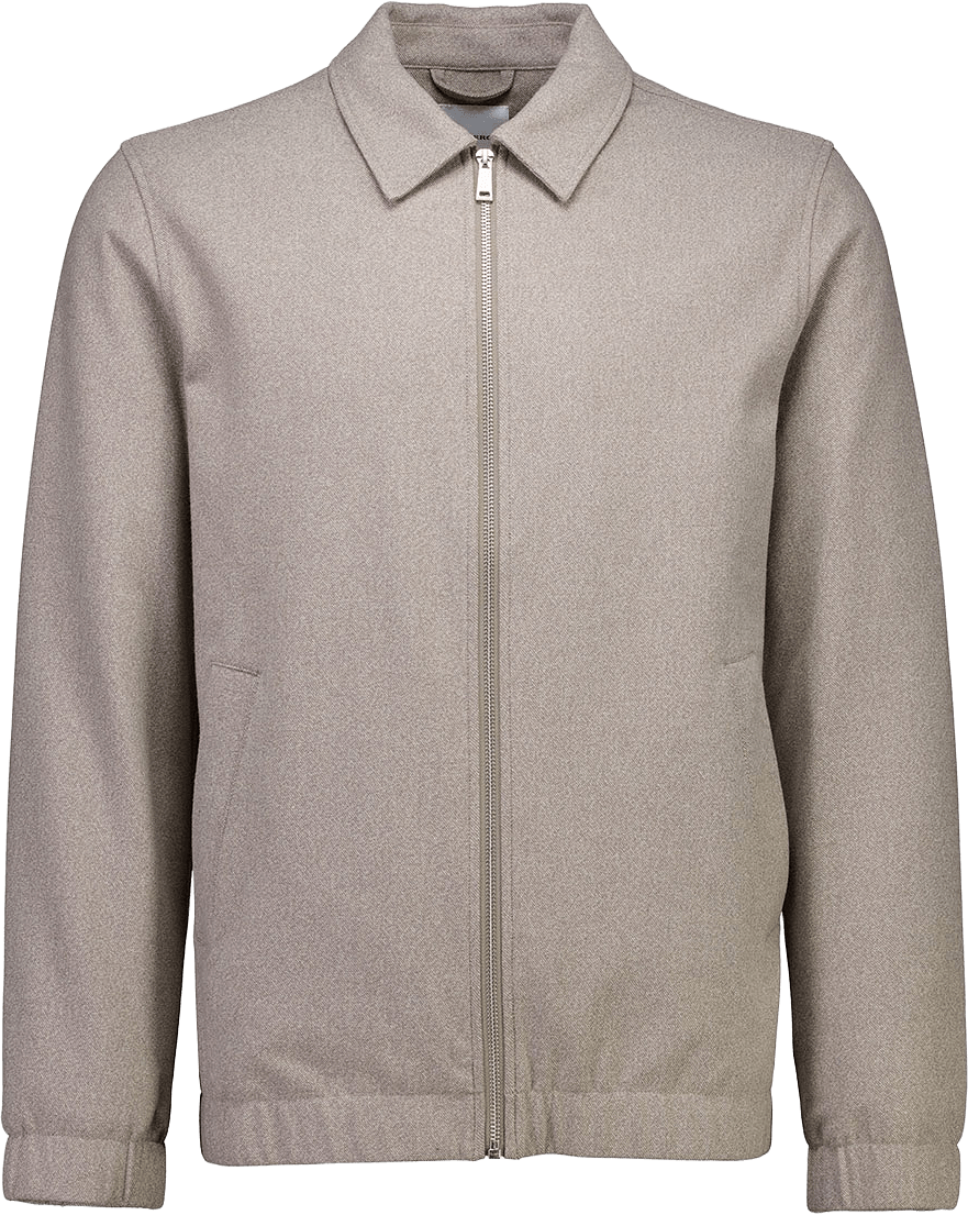 Superflex brushed mel zip-through Jacket, från Lindbergh, i färgen Stone Mel.