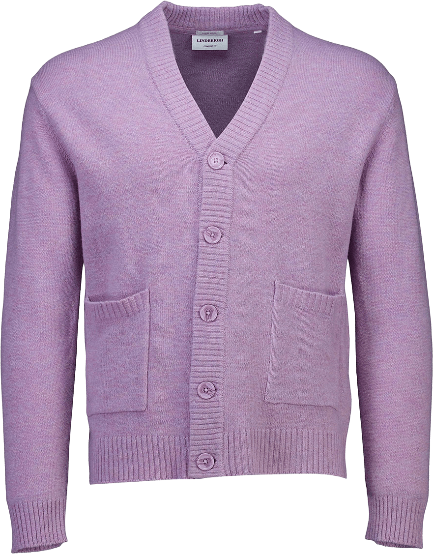 Lindbergh Lambswool button cardigan Knit, från Lindbergh, i färgen Lavender Mel.