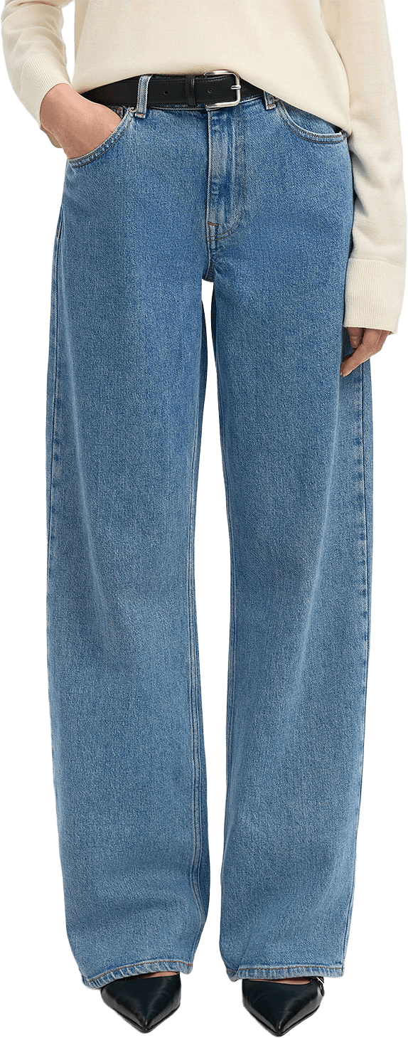 SLFWIDE BEA-KORI High waist Jeans, från Selected Femme, i färgen Light Blue Denim.