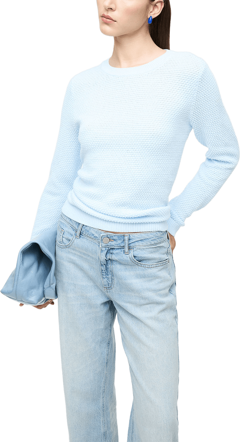 Vidalo O-Neck L/S Knit Top, från Vila, i färgen Nantucket Breeze.