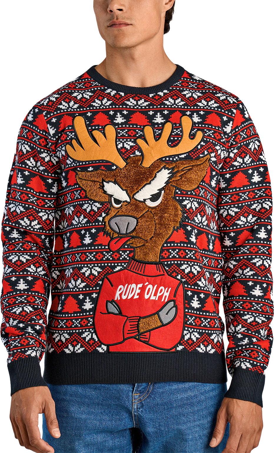 3D Xmas knit Knit, från Lindbergh, i färgen Navy.