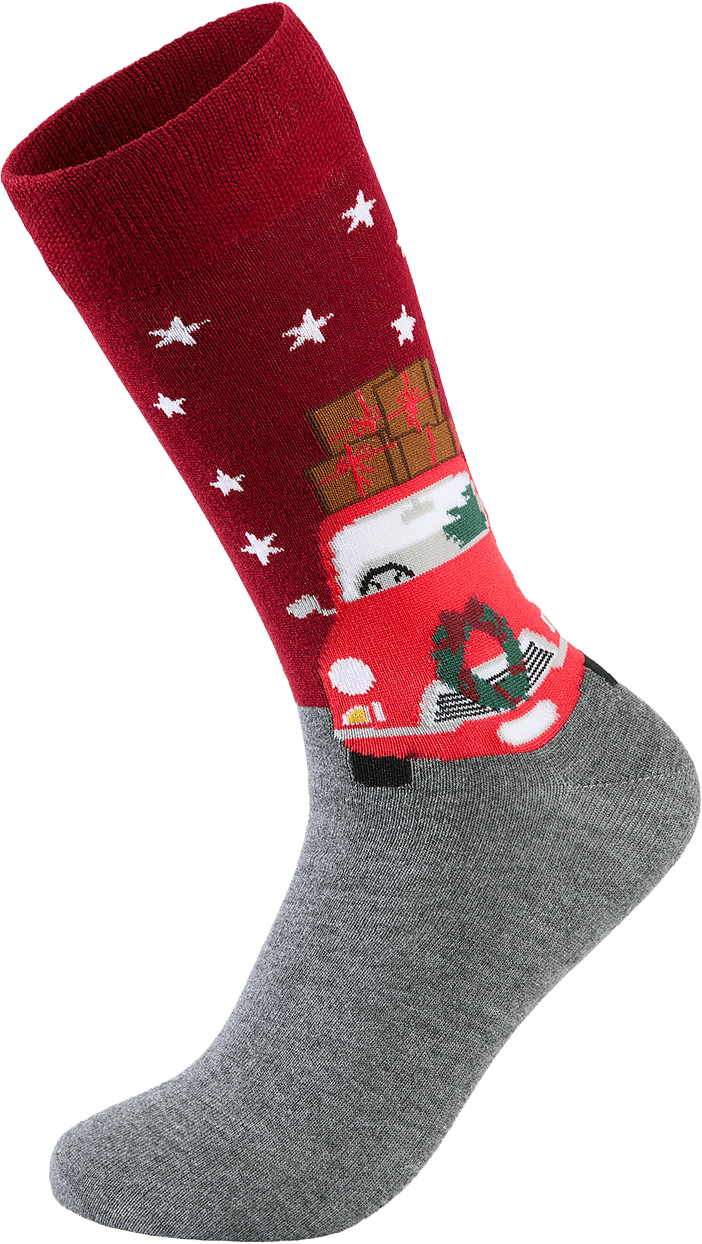Christmas Bamboo Socks, från Lindbergh, i färgen Dk Grey Mel.