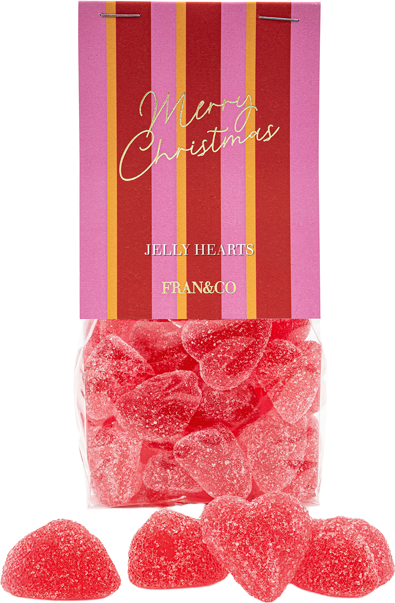 Jelly hearts, från Fran&Co, i färgen Rosa Röd.