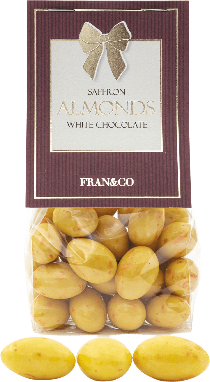 Saffron Almonds, från Fran&Co, i färgen Vinröd.