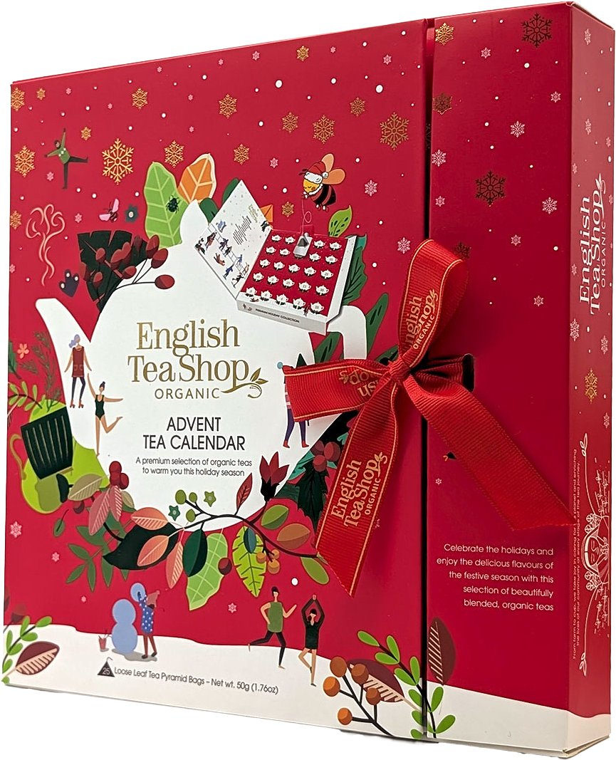 Adventskalender Santa Red med te i 13 olika smaker i bokformat , 25 luckor  EKO, från English Tea Shop, i färgen Röd.
