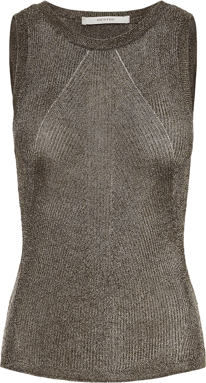 Silvi Tank Top, från Gestuz, i färgen Warm Grey Metallic.