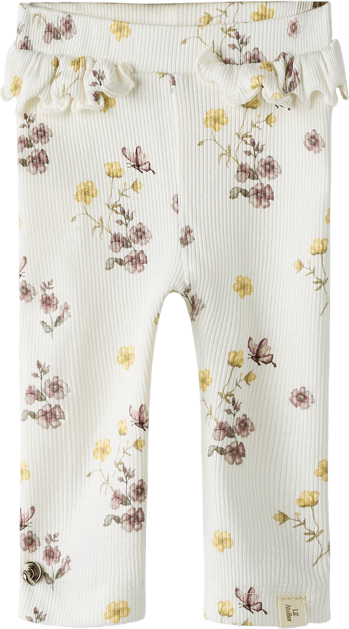 Gavo slim leggings, från Lil'Atelier, i färgen Coconut Milk Flower Mix.