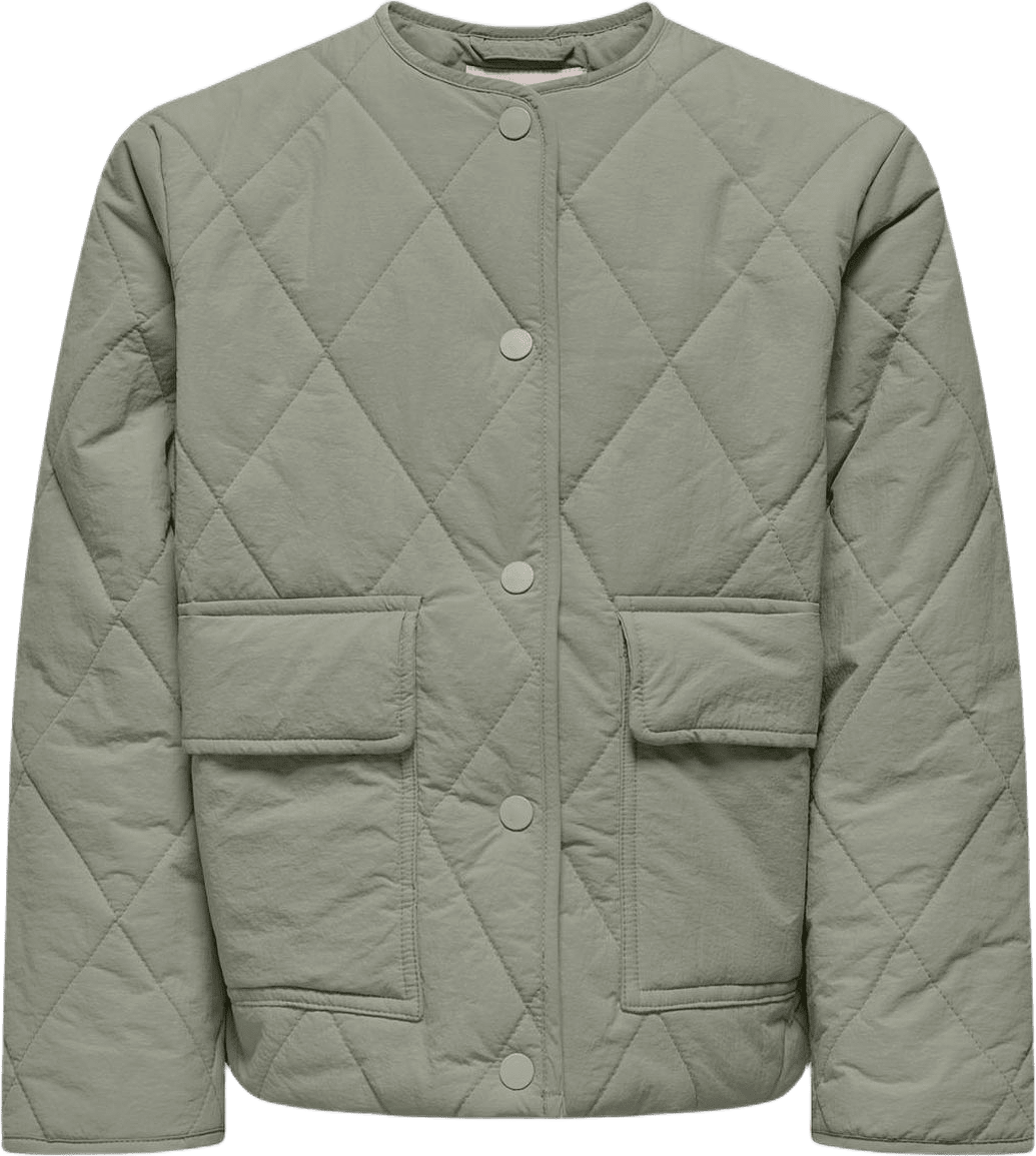 OGROSALINA QUILTED JACKET, från Only, i färgen Seagrass.