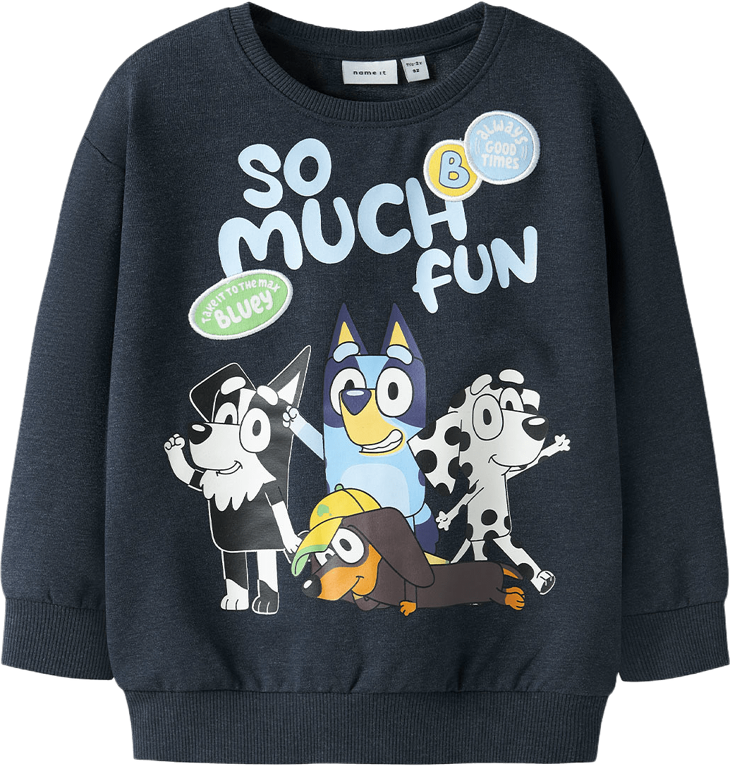 NMMJARED BLUEY NREG SWEAT UNB SKY, från Name It, i färgen Navy Blazer Melange.