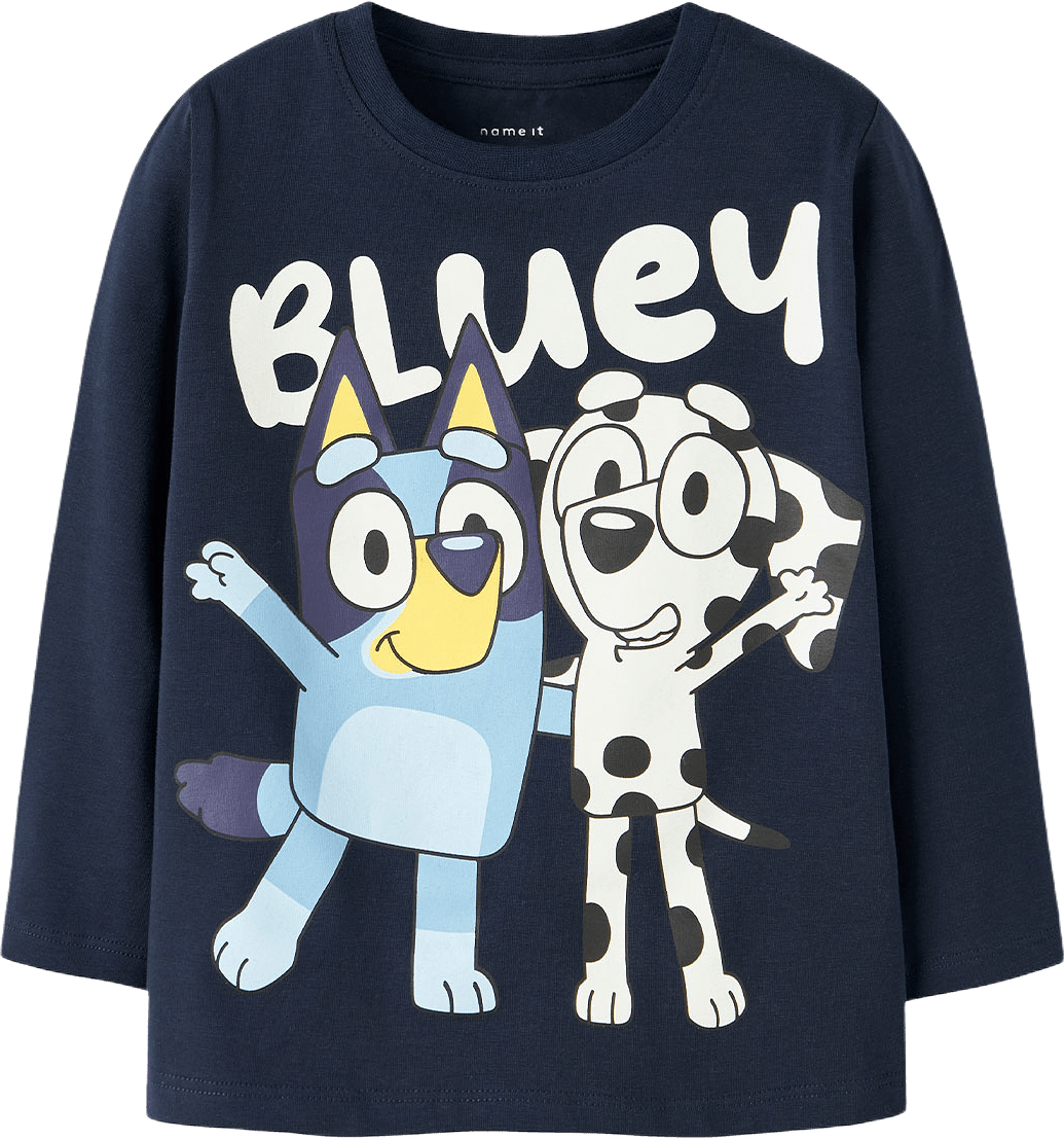 NMMJONAS BLUEY LS NREG TOP BOX SKY, från Name It, i färgen Navy Blazer.