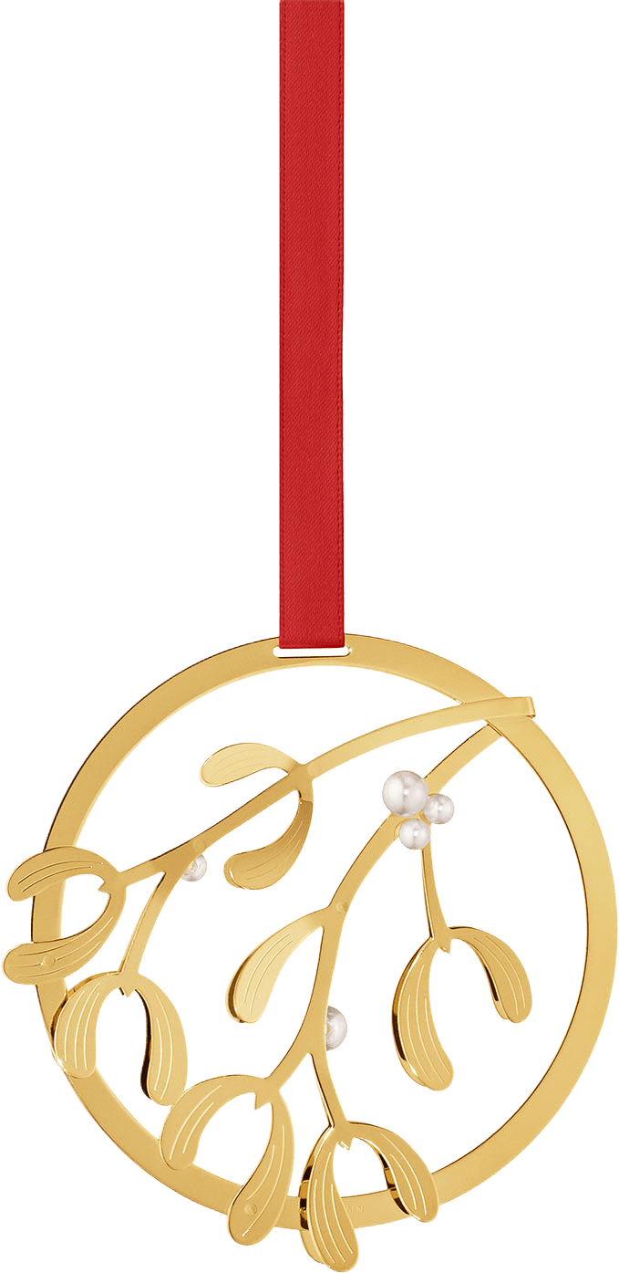 Julmobil, mistel guldpläterad, från Georg Jensen, i färgen Gold.